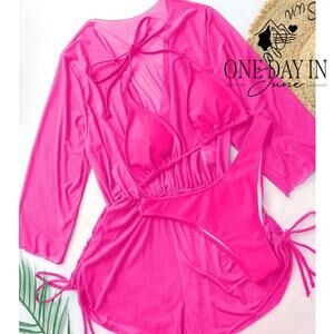 Aleumdr Adjustable Triangle 3 Piece Bikini Swimsuit Size S